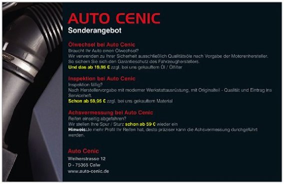 Auto Cenic Der Reifen und Räder Shop in Calw - Logo