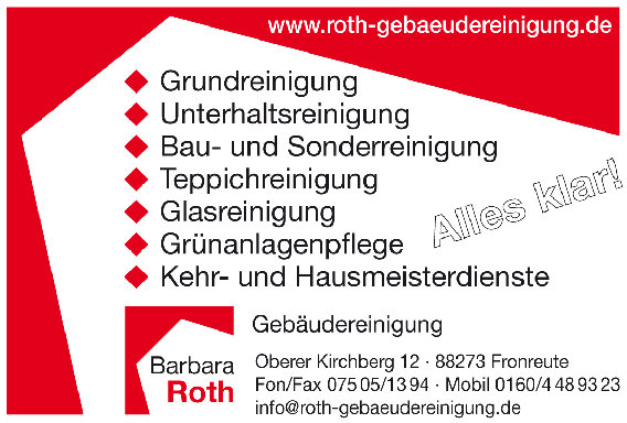 Barbara Roth - Gebäudereinigung in Fronhofen Gemeinde Fronreute - Logo