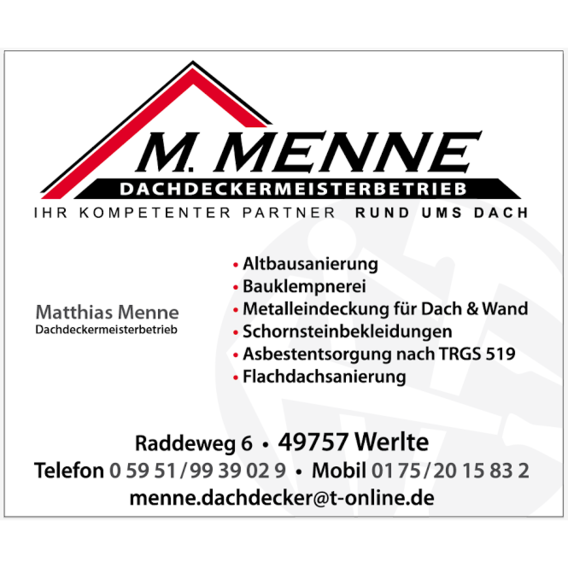 Matthias Menne Dachdeckermeisterbetrieb GmbH & Co. KG in Werlte - Logo