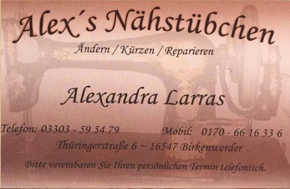 Alex's Nähstübchen in Birkenwerder - Logo