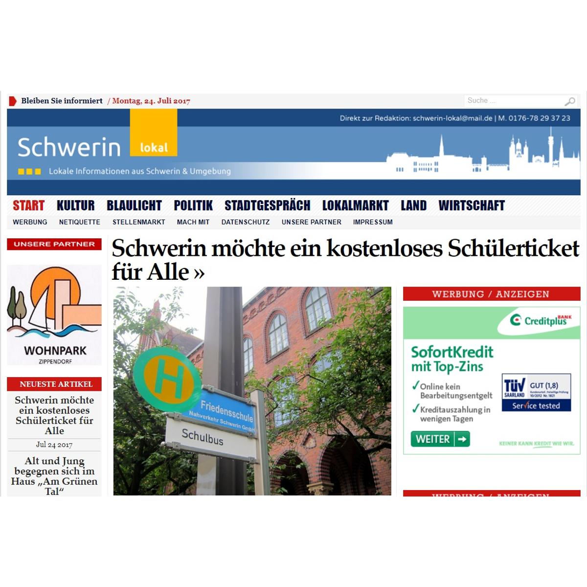 Schwerin-Lokal.de - Die Onlinzeitung für Schwerin und Umgebung in Schwerin in Mecklenburg - Logo