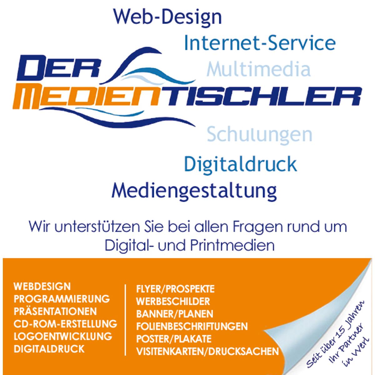 [der medientischler] in Werl - Logo