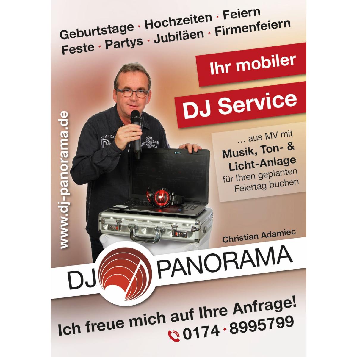 DJ Panorama Mobile Diskothek Musik Moderation Geburtstag Hochzeit Party Feier Event Grimmen in Stralsund - Logo