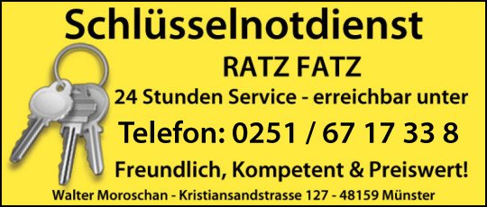 Schlüsselnotdienst Ratz Fatz 24 h in Münster - Logo