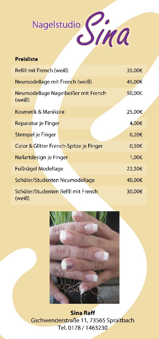 Nagelstudio Sina in Spraitbach - Logo