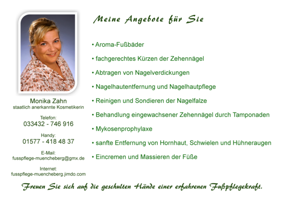 Mobile Fußpflege Monika Zahn in Müncheberg - Logo