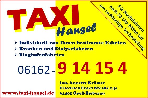 Taxi & Mietwagenunternehmen Hansel in Groß Bieberau - Logo