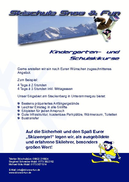 Skischule Snow&Fun Am Steckenberg in Unterammergau - Logo