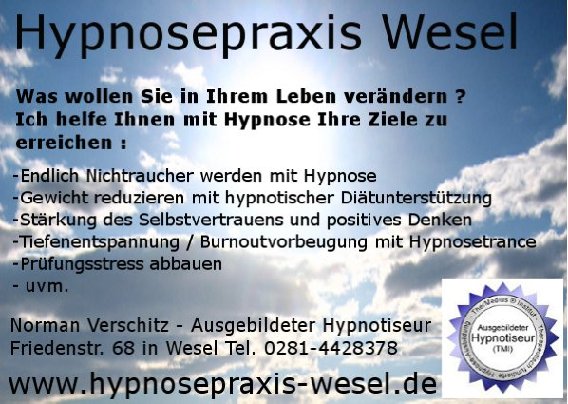 Hypnosepraxis Wesel - Inhaber Norman Verschitz in Wesel - Logo