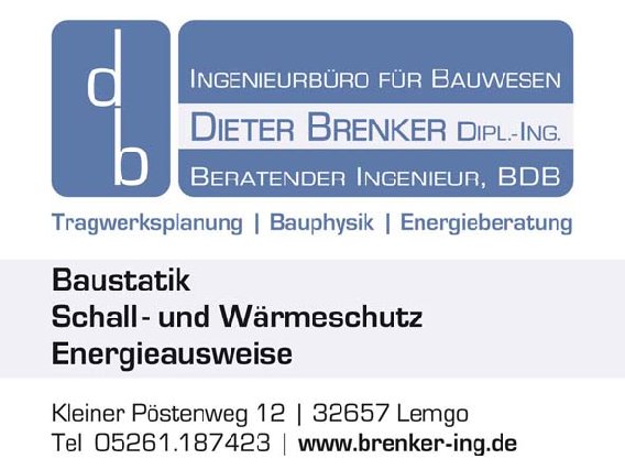 Brenker, Dieter Dipl.-Ing. - Ingenieurbüro für Bauwesen in Lemgo - Logo