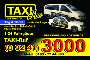 TAXI - Joe, Tag & Nacht, zentrale Lage in Pegnitz - Logo