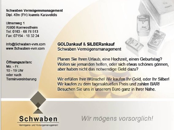 Schwabengold-Goldankauf-Schwaben Vermögensmanagement in Kornwestheim - Logo