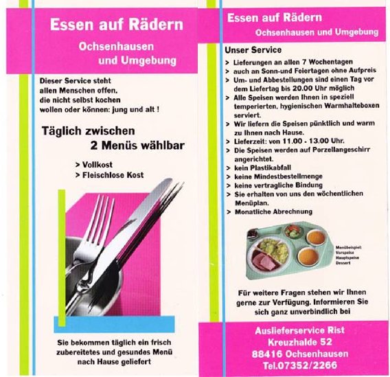 Auslieferservice-Rist Essen auf Rädern in Ochsenhausen - Logo