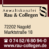 Anwaltskanzlei Rau & Collegen in Nagold - Logo